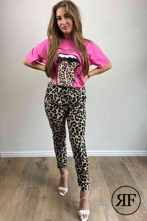 Actief Voorlopige Behoefte aan Traveller broek met luipaardprint – Robertina Fashion